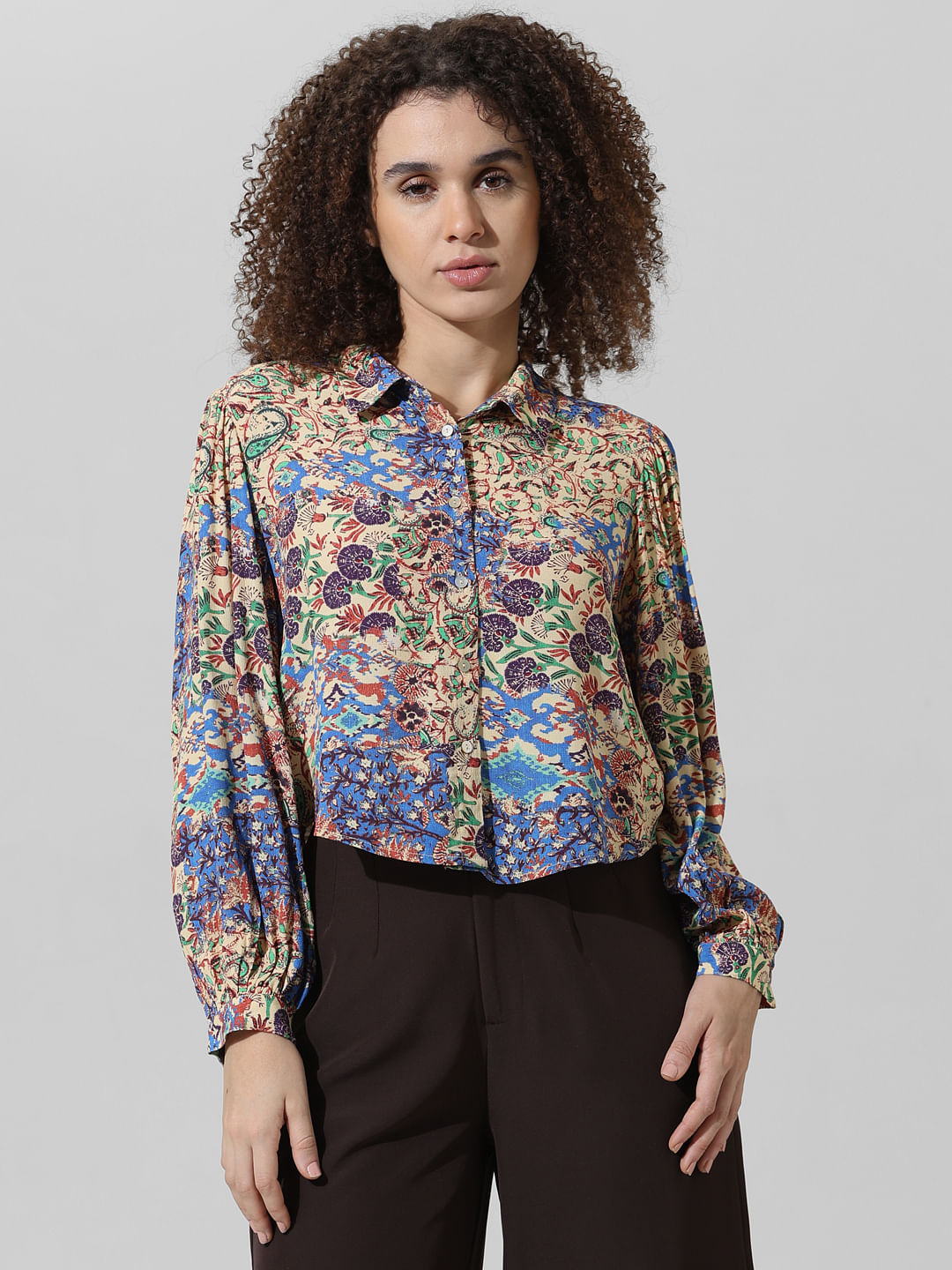 Blue Abstract Print Shirt