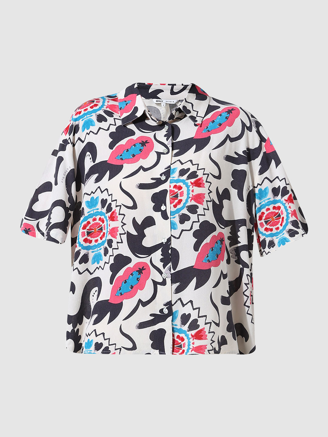 Yellow Printed Oversized Shirt