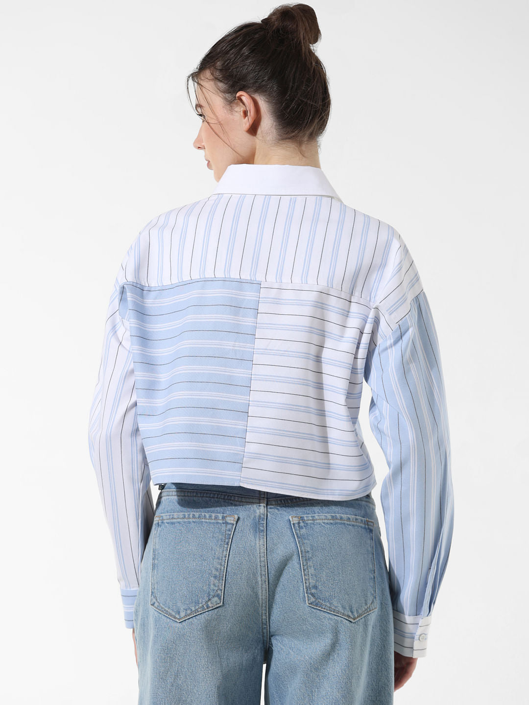White Striped Boxy Fit Shirt