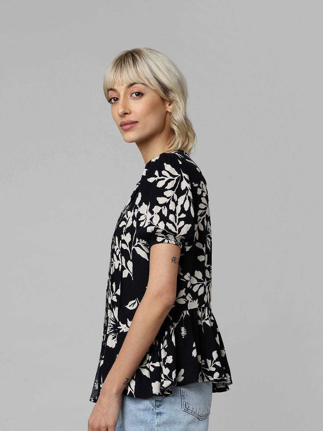 Black Floral Top