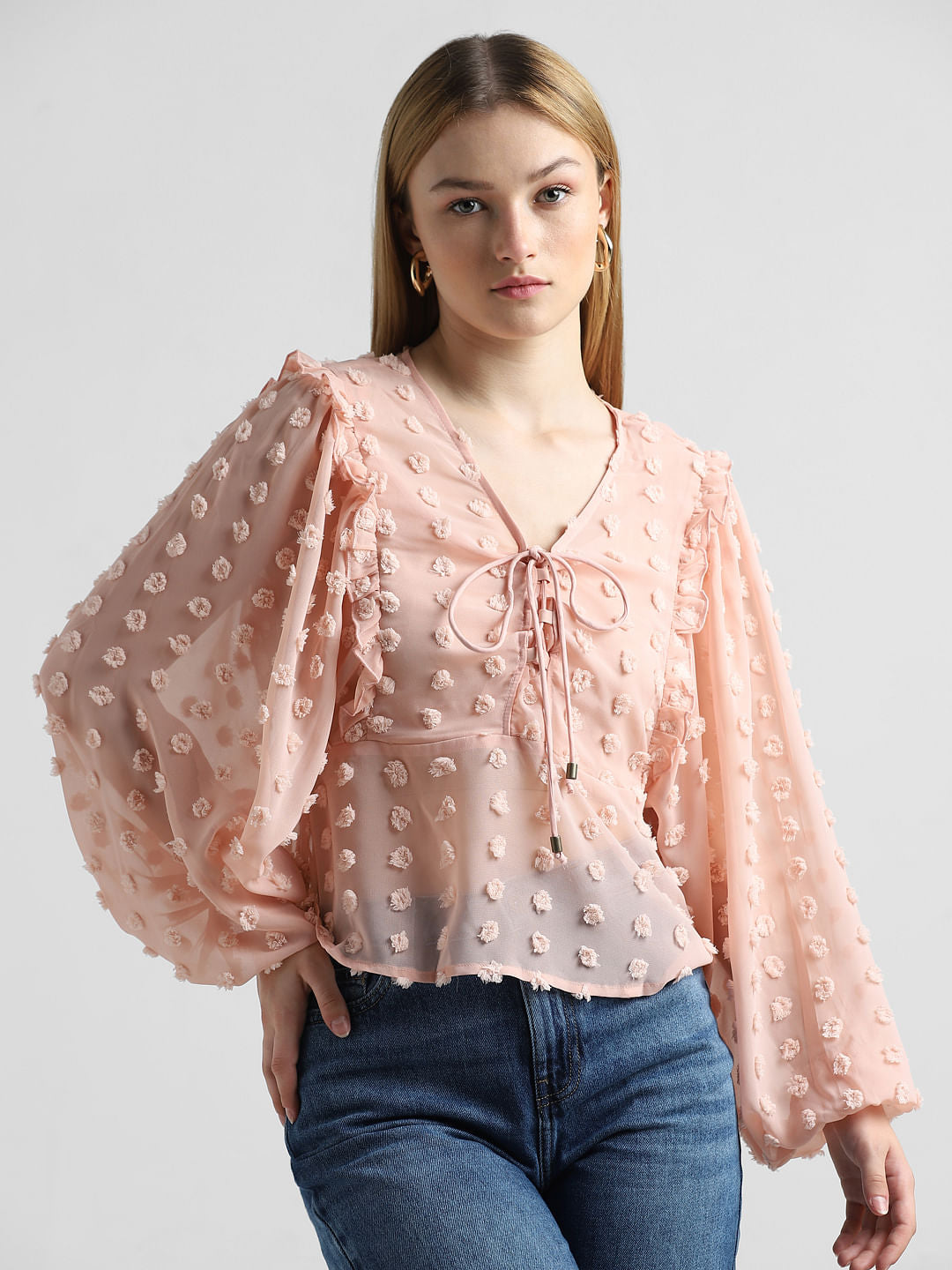 Pink Dobby Top