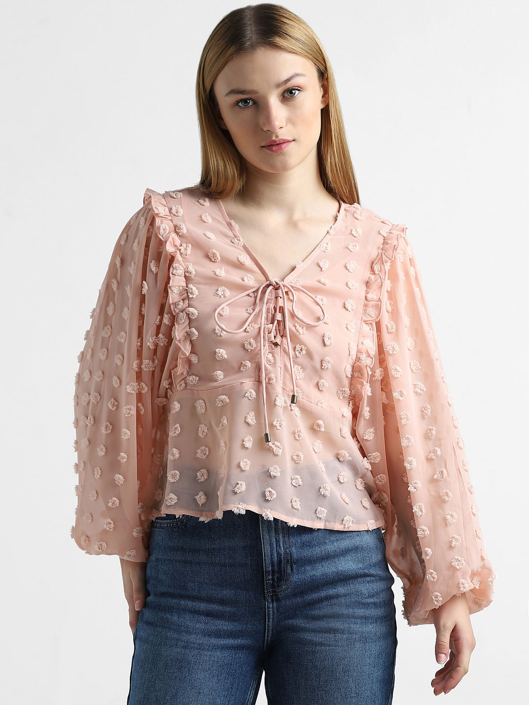 Pink Dobby Top
