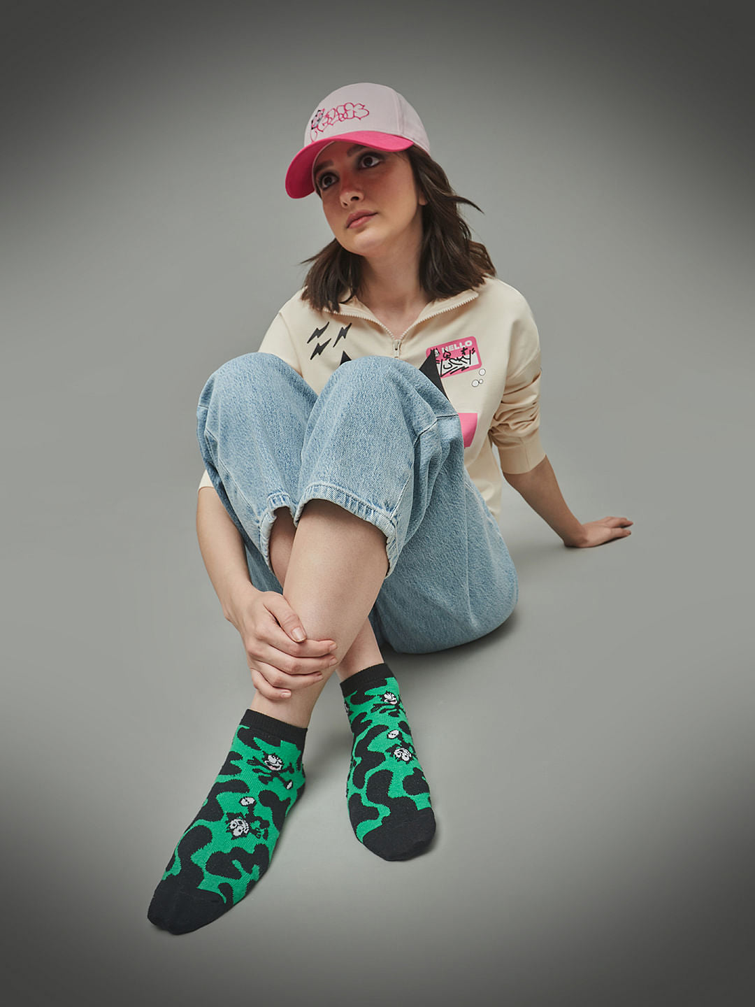 Only X Felix The Cat Pack Of 2 Socks - Black & Green