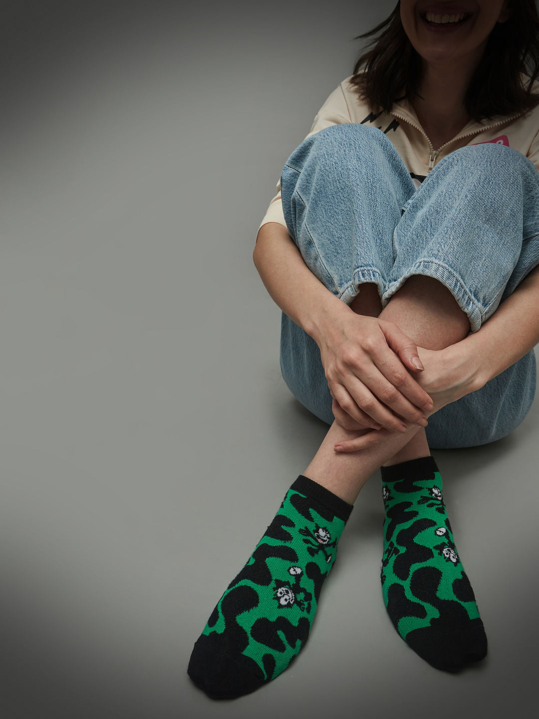 Only X Felix The Cat Pack Of 2 Socks - Black & Green