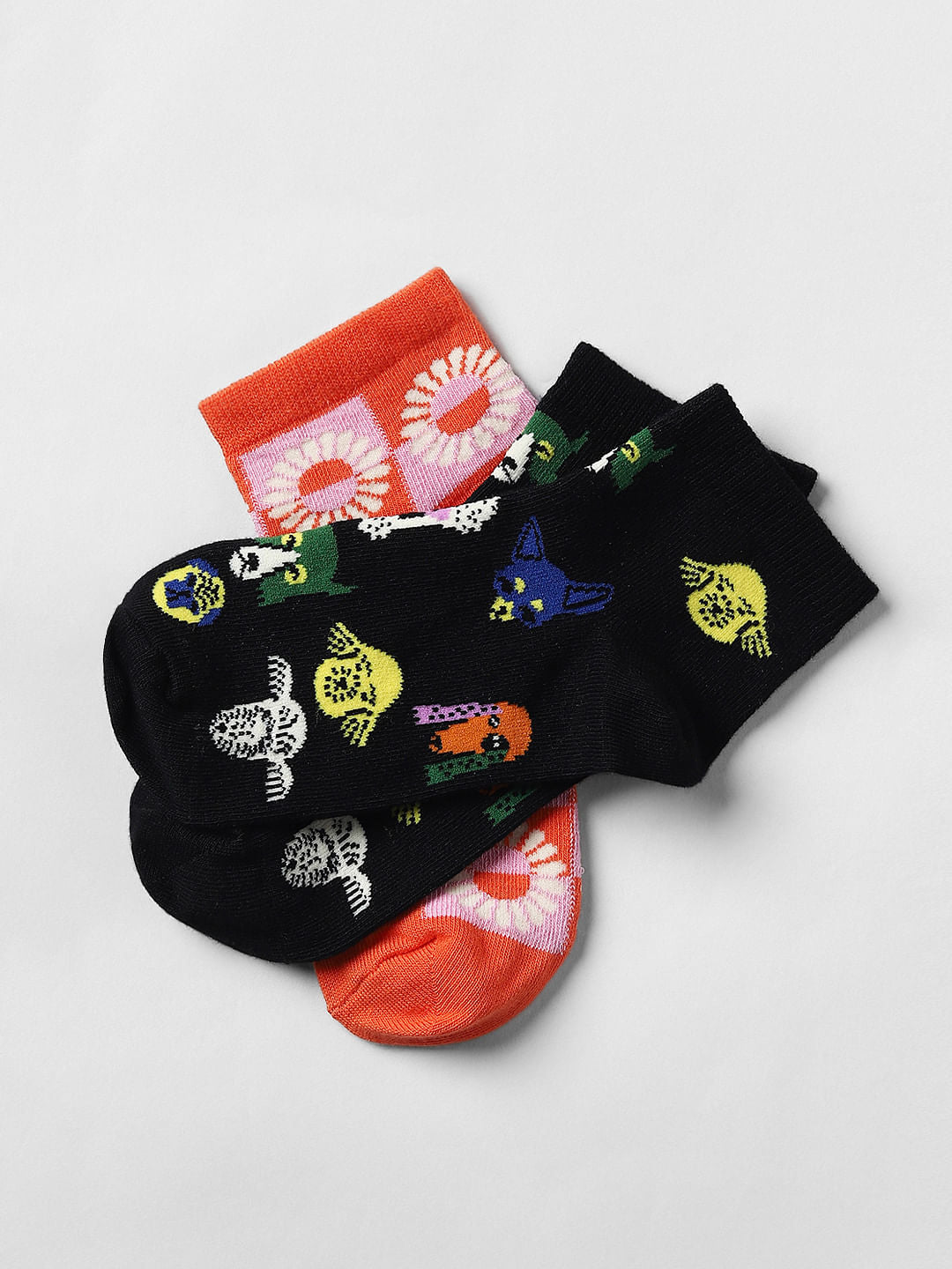 Pack Of 2 Printed Ankle Length Socks