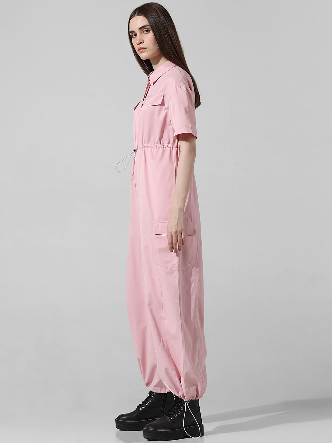 Pink Cargo Jumpsuit
