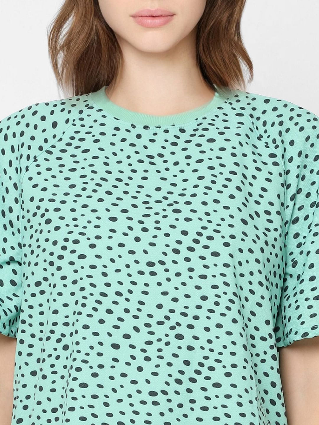 Green Animal Print Top