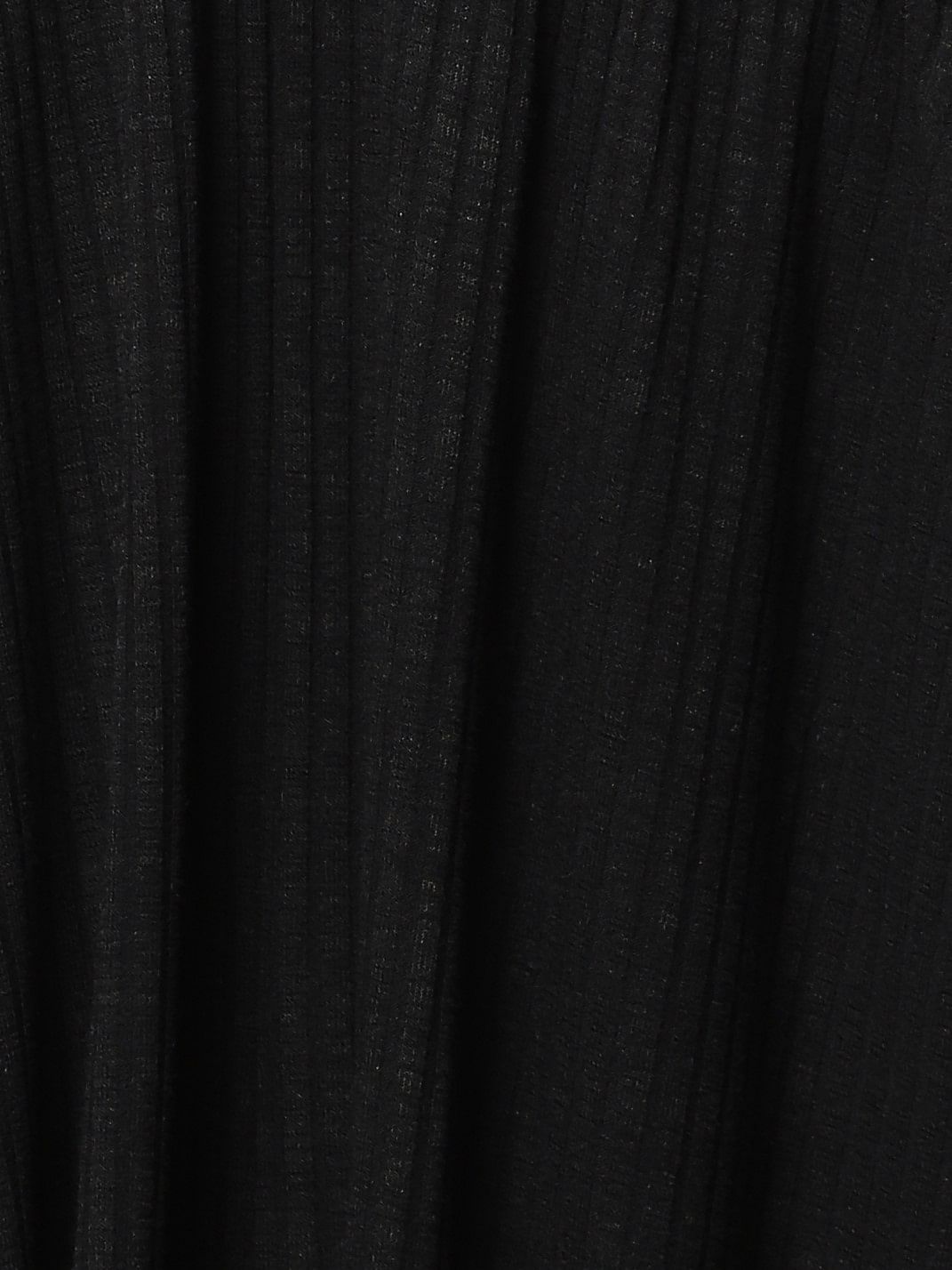 Girls Black Collared Ribbed Jumpsuit