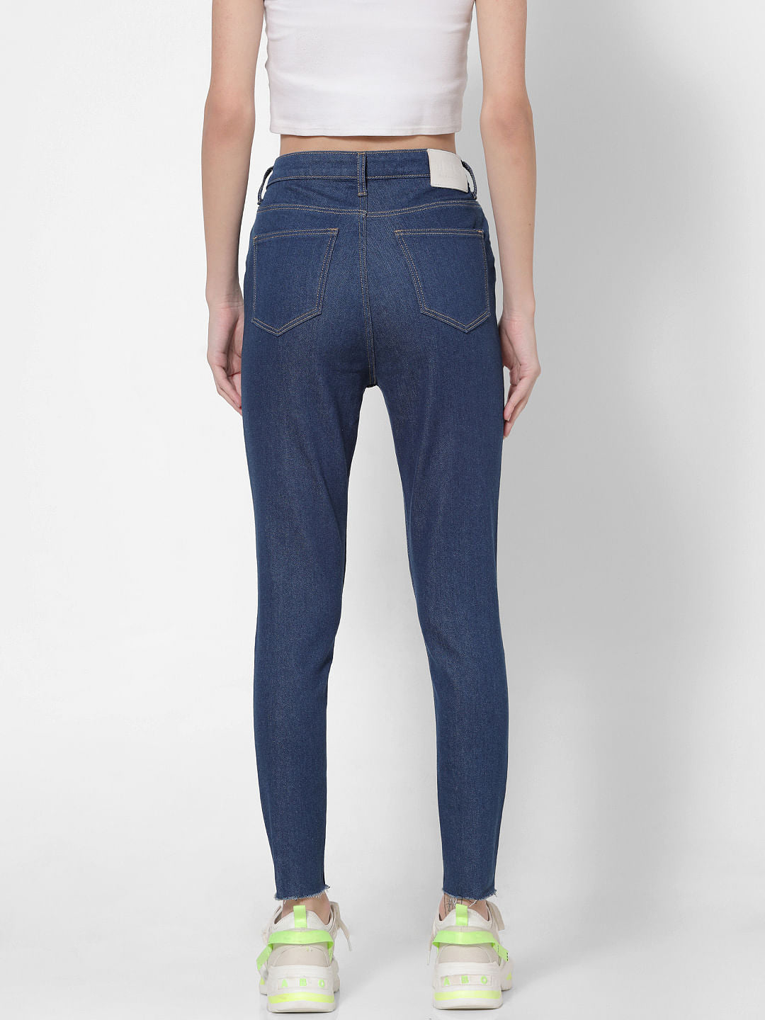 Blue Mid Rise Skinny Jeans
