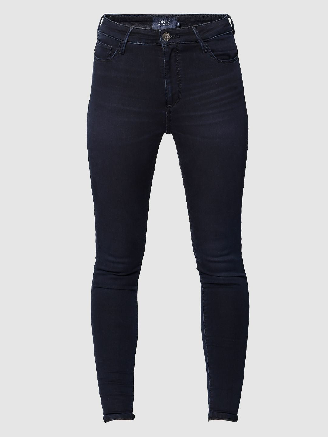 Dark Blue High Rise Ankle Length Skinny Fit Jeans