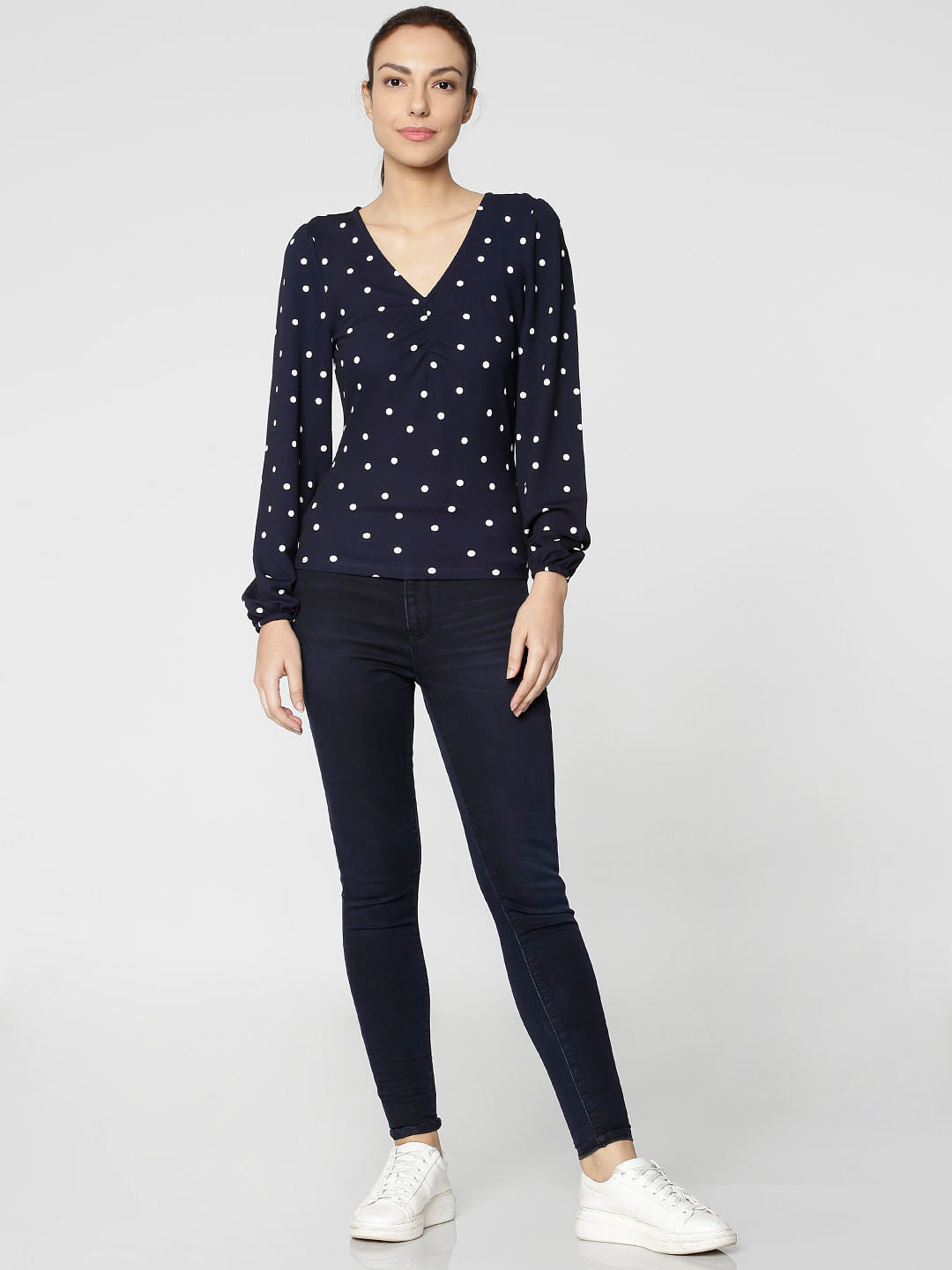 Dark Blue High Rise Ankle Length Skinny Fit Jeans