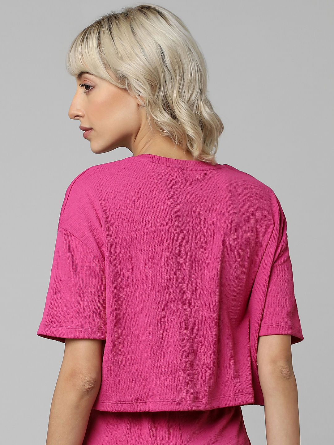 Pink Textured Co-Ord Set T-Shirt