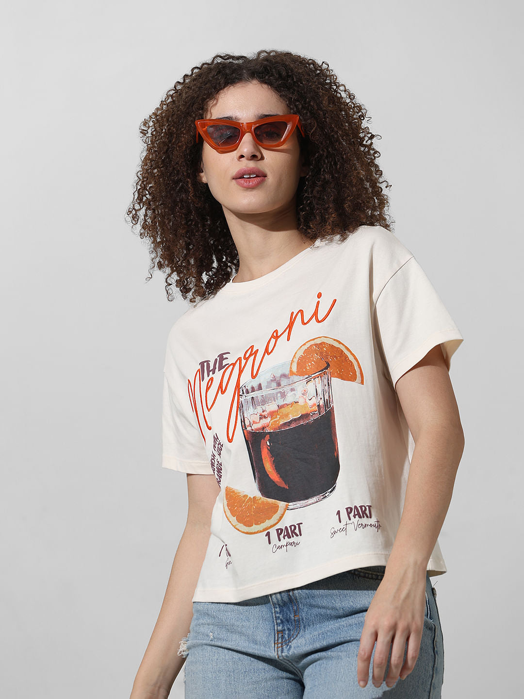 Cream Floral Print T-Shirt