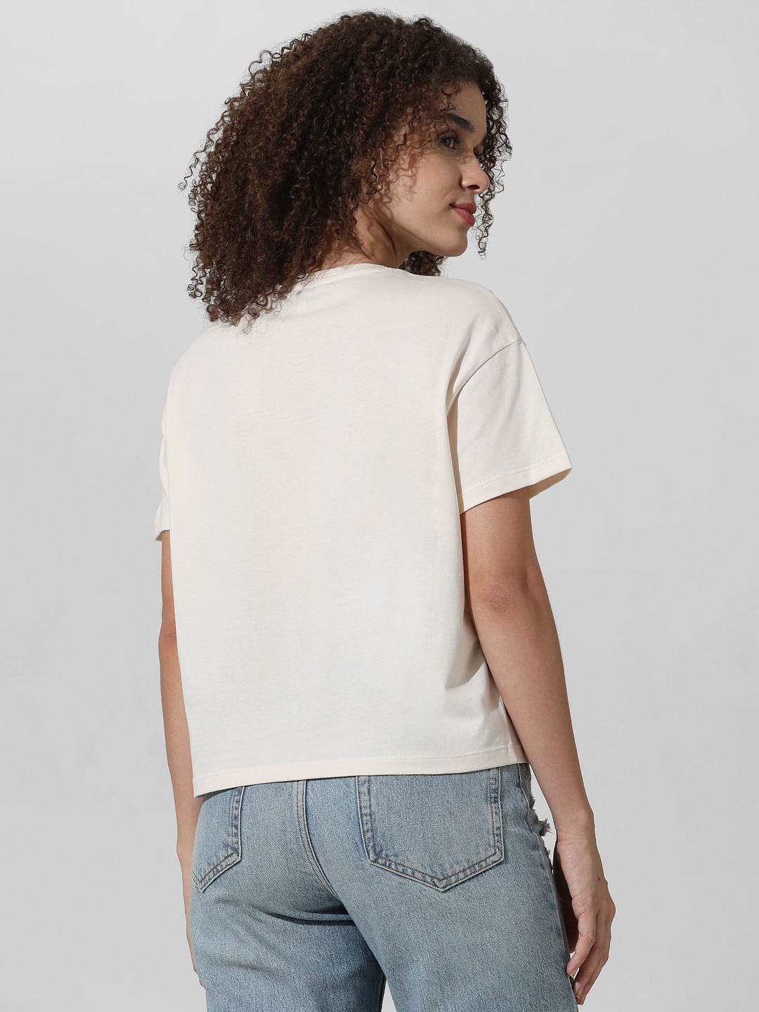 Cream Floral Print T-Shirt