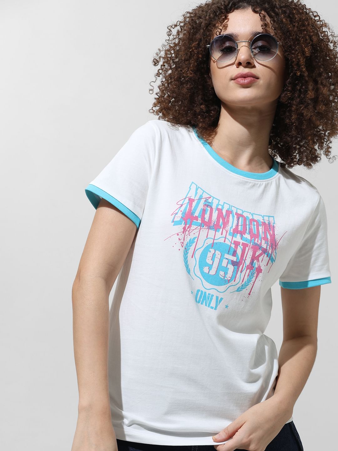 White Typographic Print T-Shirt