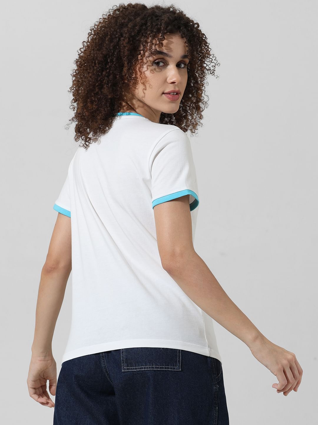 White Typographic Print T-Shirt