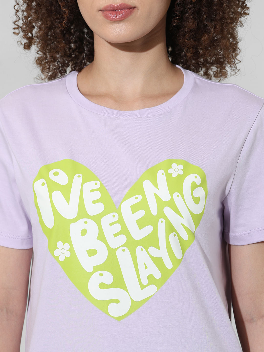 Purple Typographic Print T-Shirt