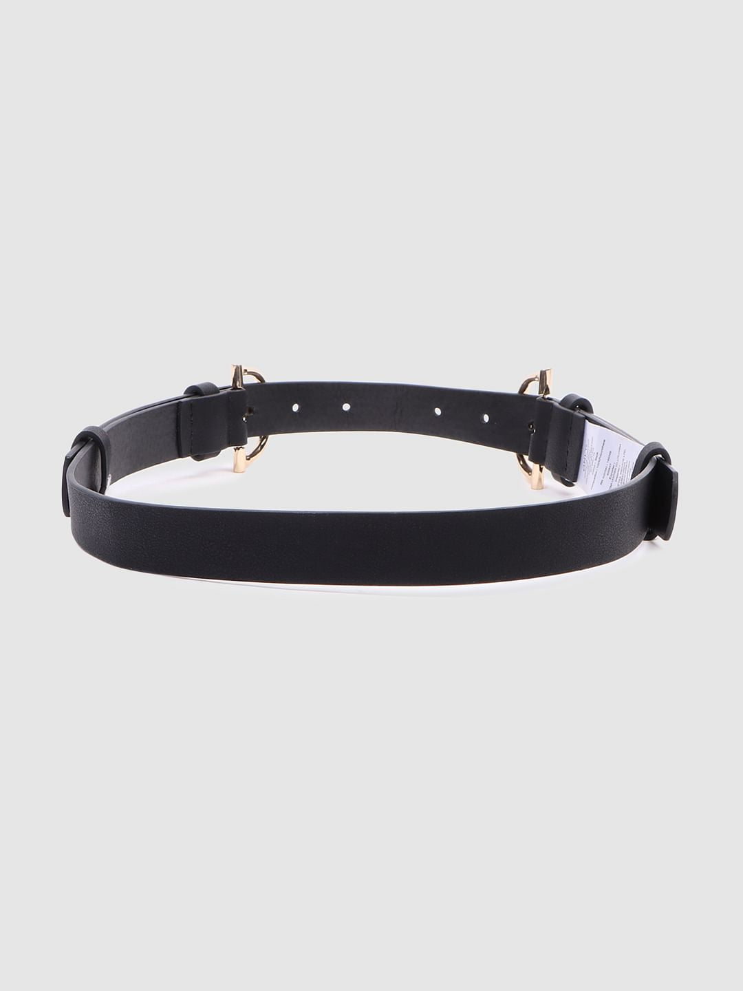 Black Twin-Buckle Waist Belt