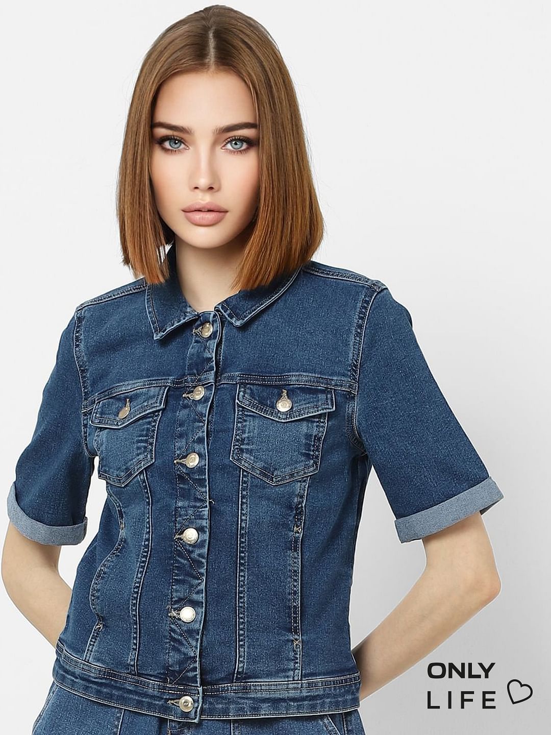 Blue Double Patch Pocket Denim Jacket