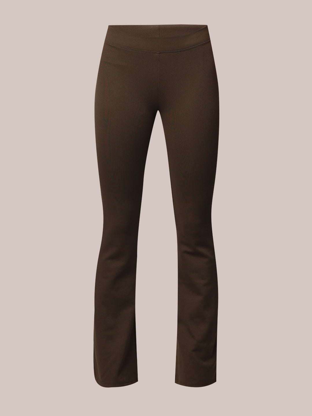 Olive Stretch Flared Pants