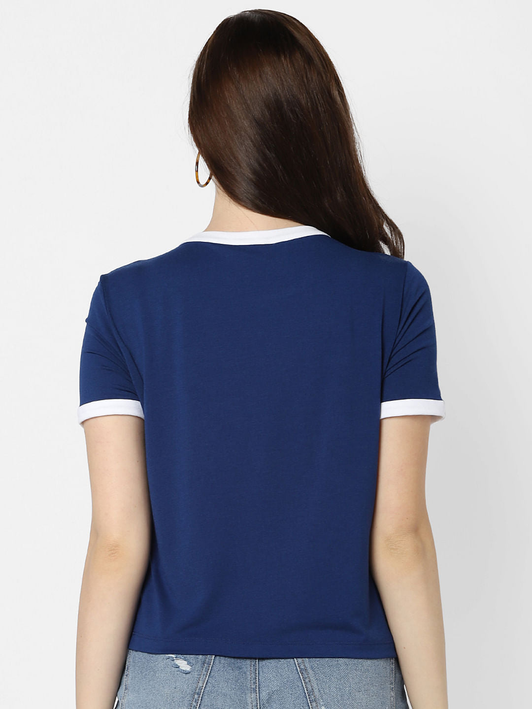 Blue Typographic Print T-Shirt