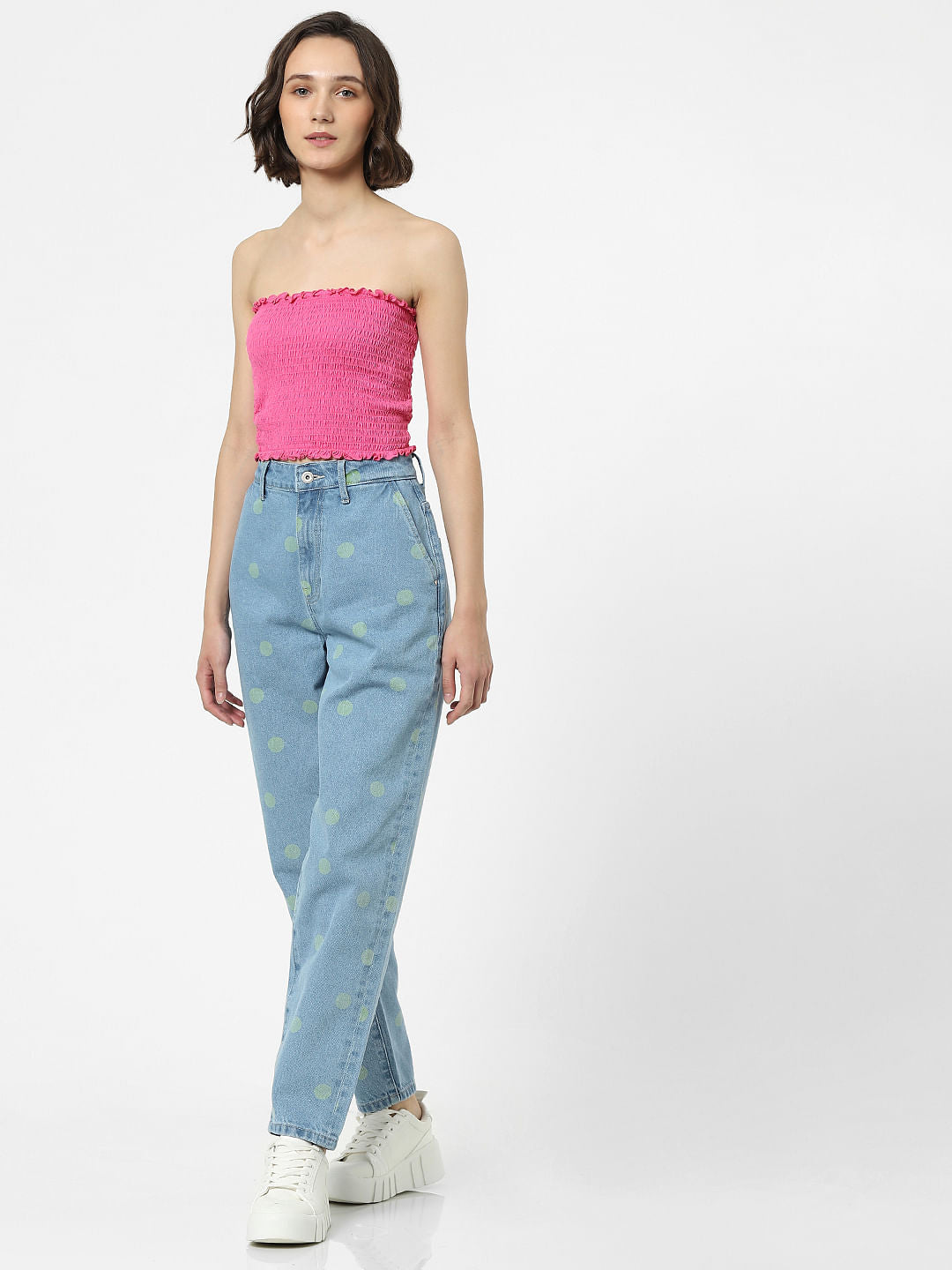 Pink Smocked Bandeau