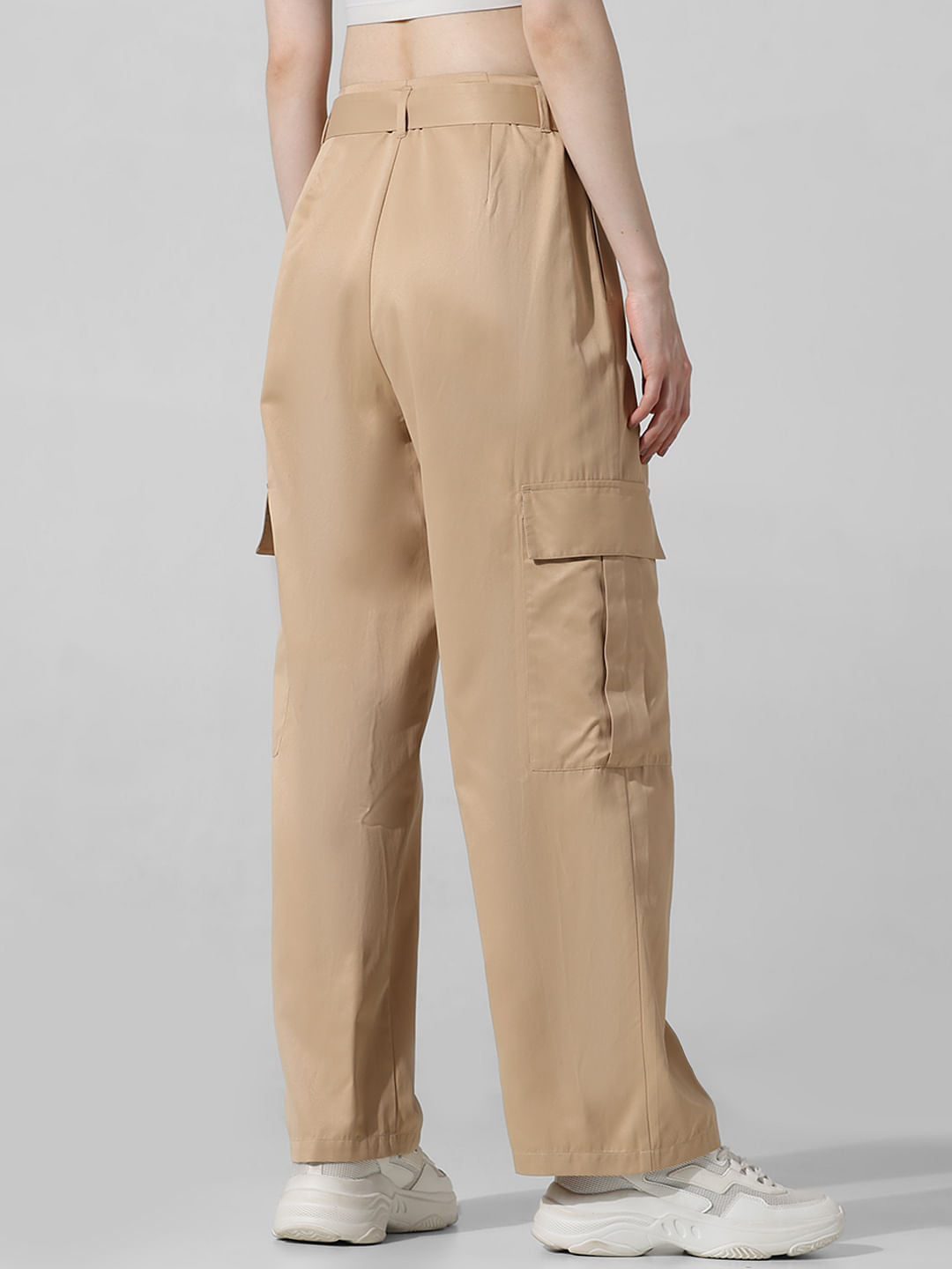 Brown High Rise Co-Ord Set Cargo Pants