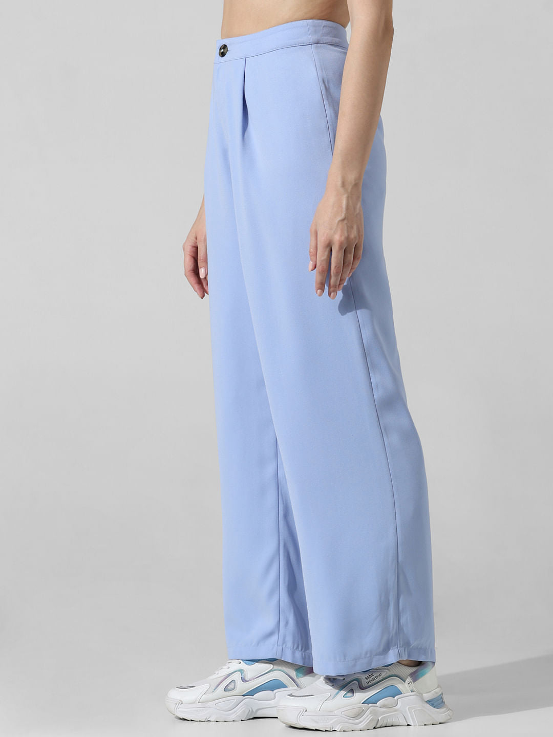 Blue High Rise Wide Leg Pants