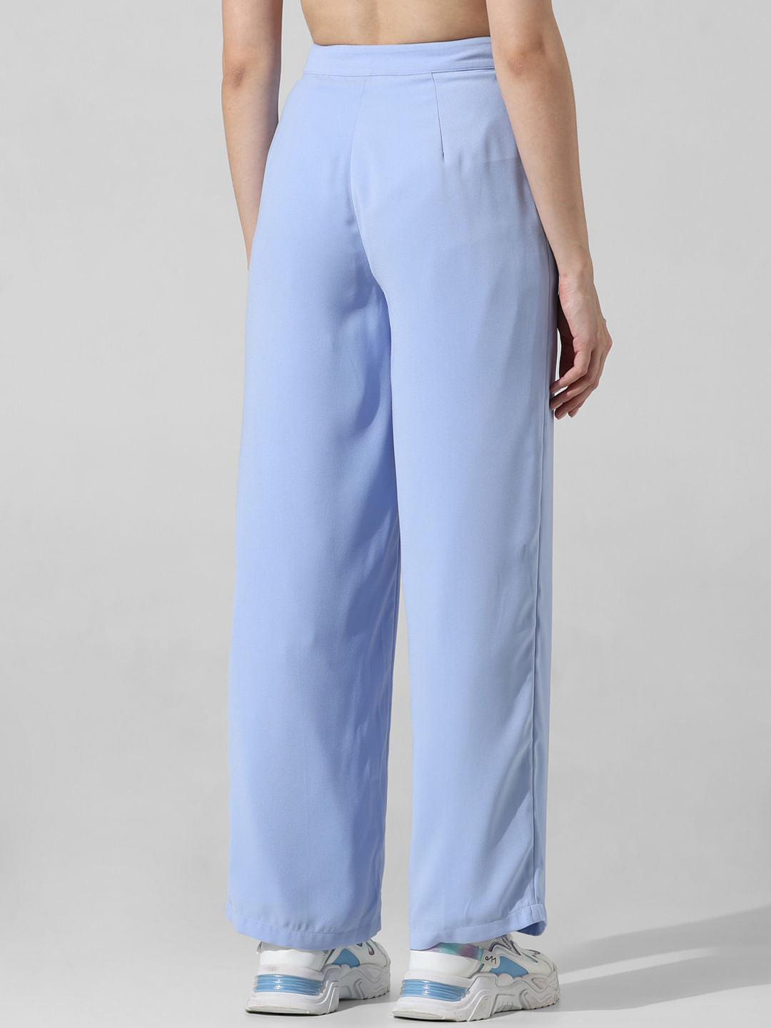 Blue High Rise Wide Leg Pants