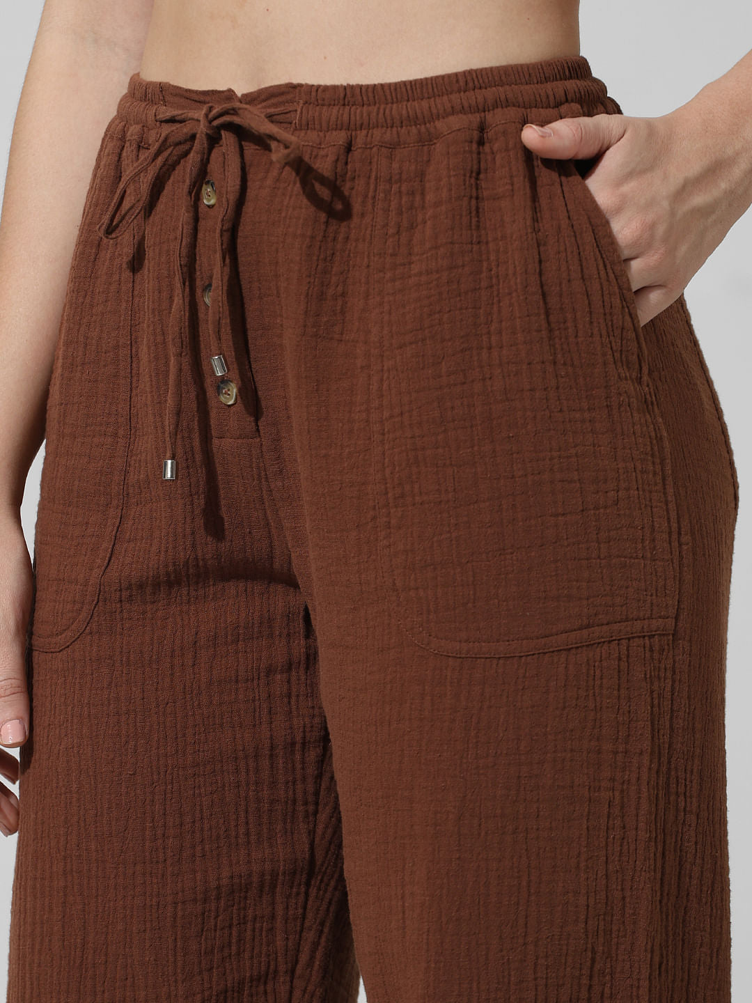 Brown High Rise Co-Ord Set Pants