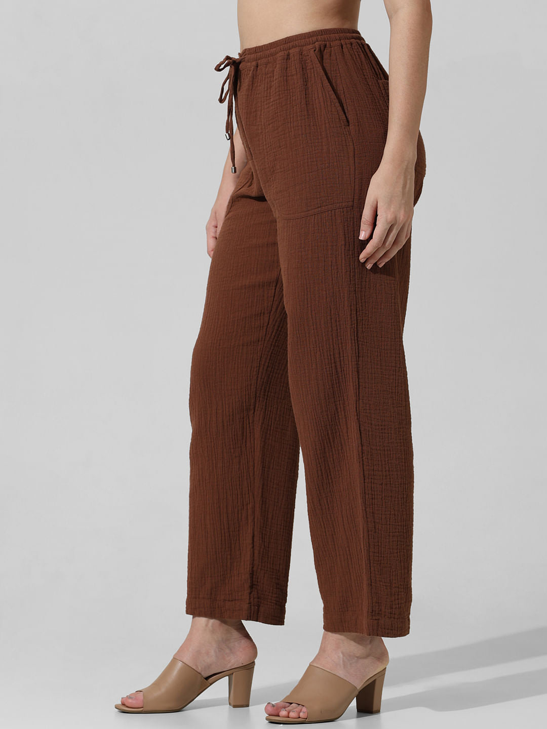 Brown High Rise Co-Ord Set Pants