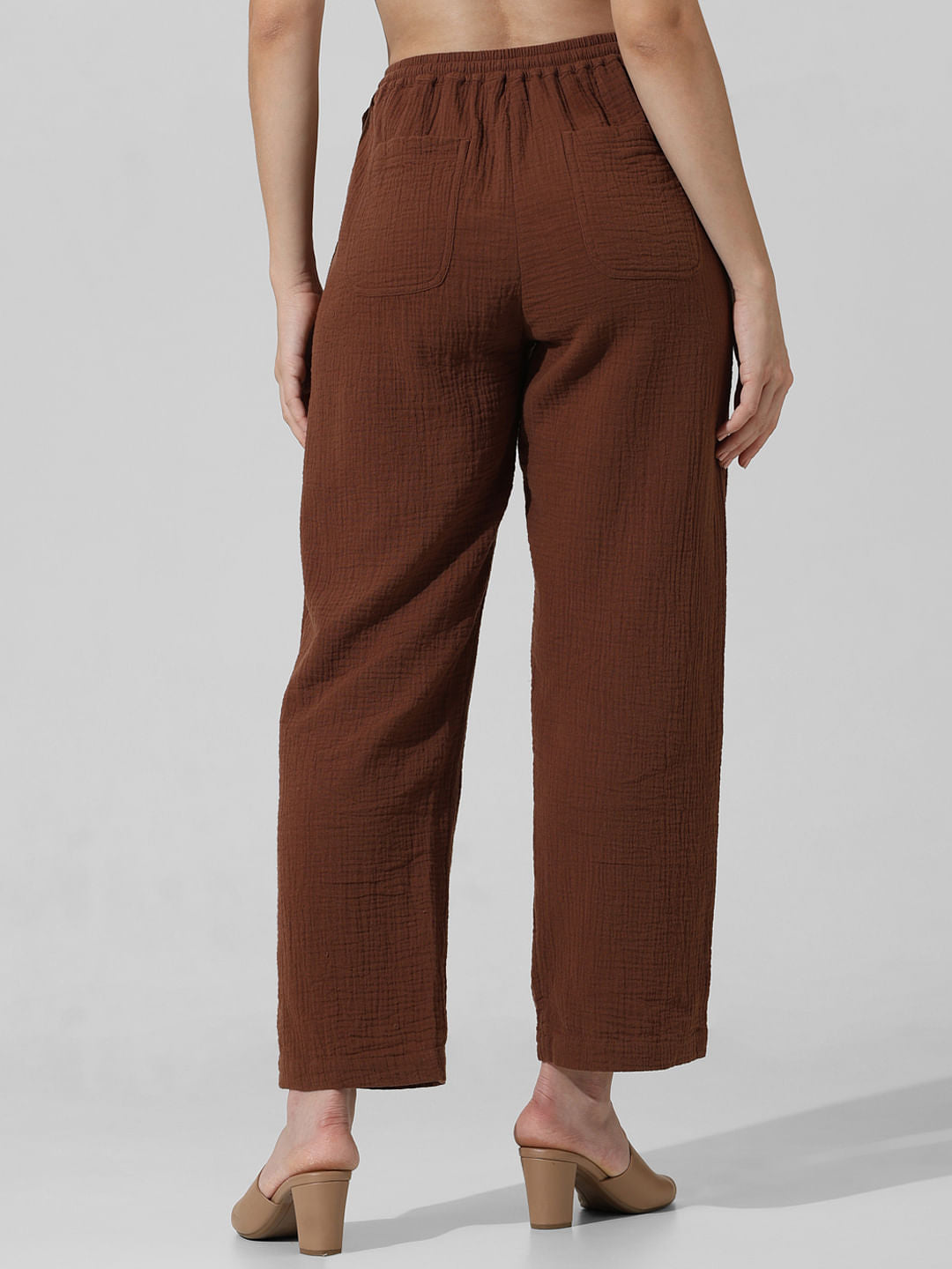 Brown High Rise Co-Ord Set Pants