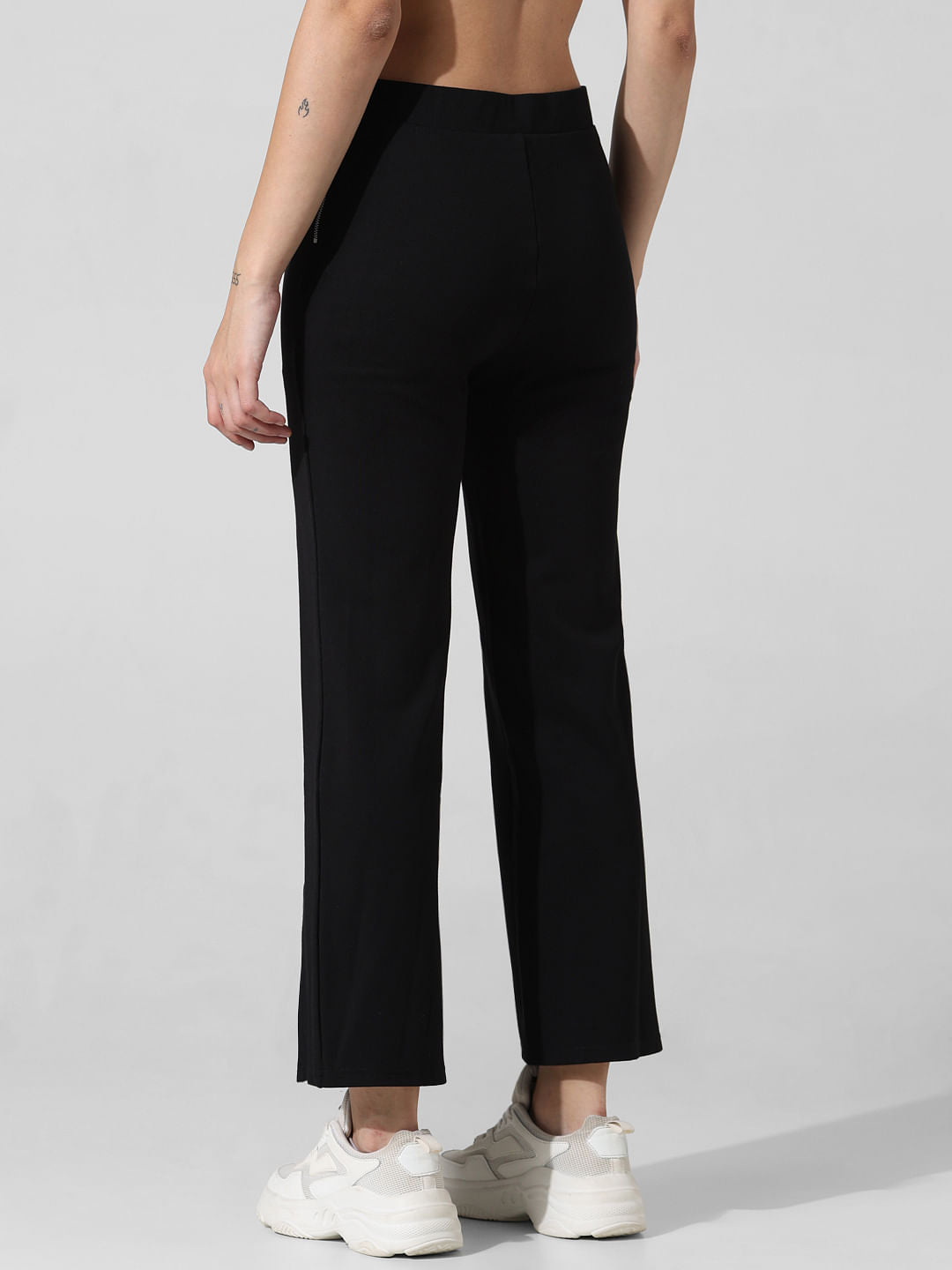 Black Mid Rise Flared Leggings