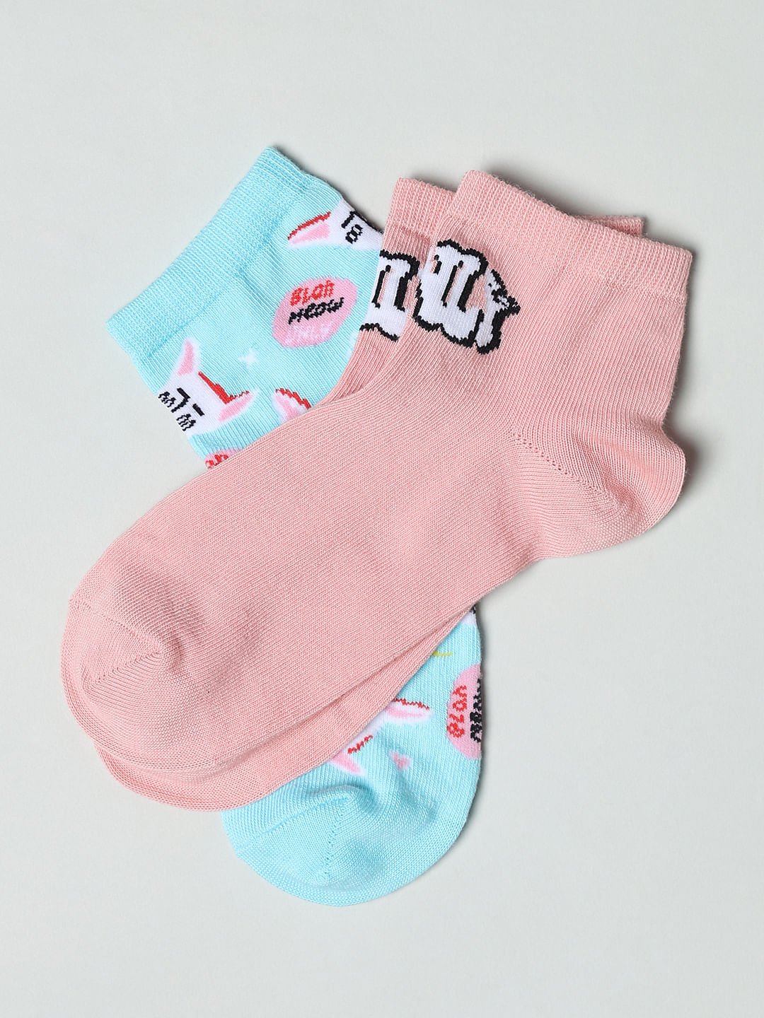 Pack Of 2 Abstract Print Socks
