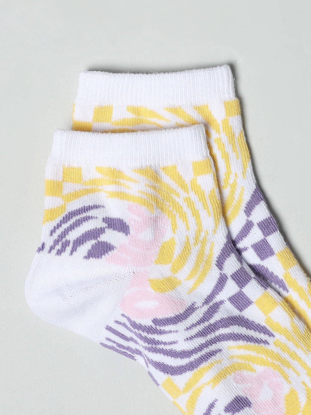 Pack Of 2 Lavender Abstract Print Socks