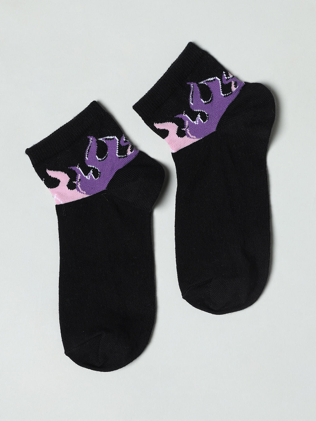 Pack Of 2 Lavender Abstract Print Socks