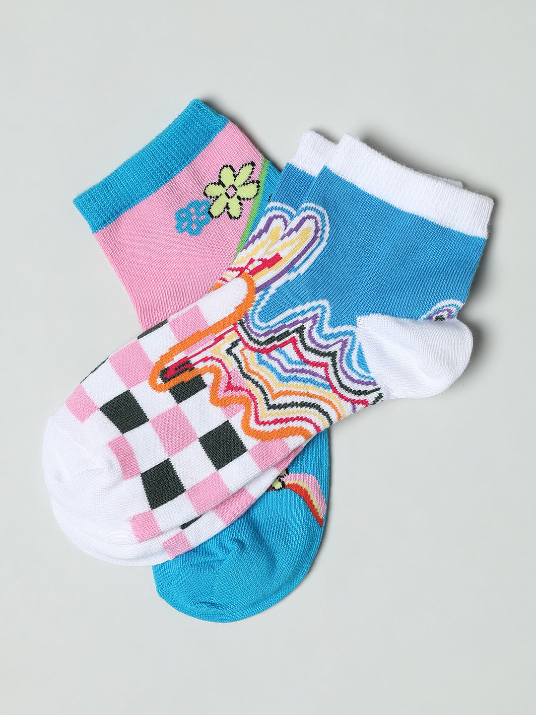 Pack Of 2 Blue Abstract Print Socks