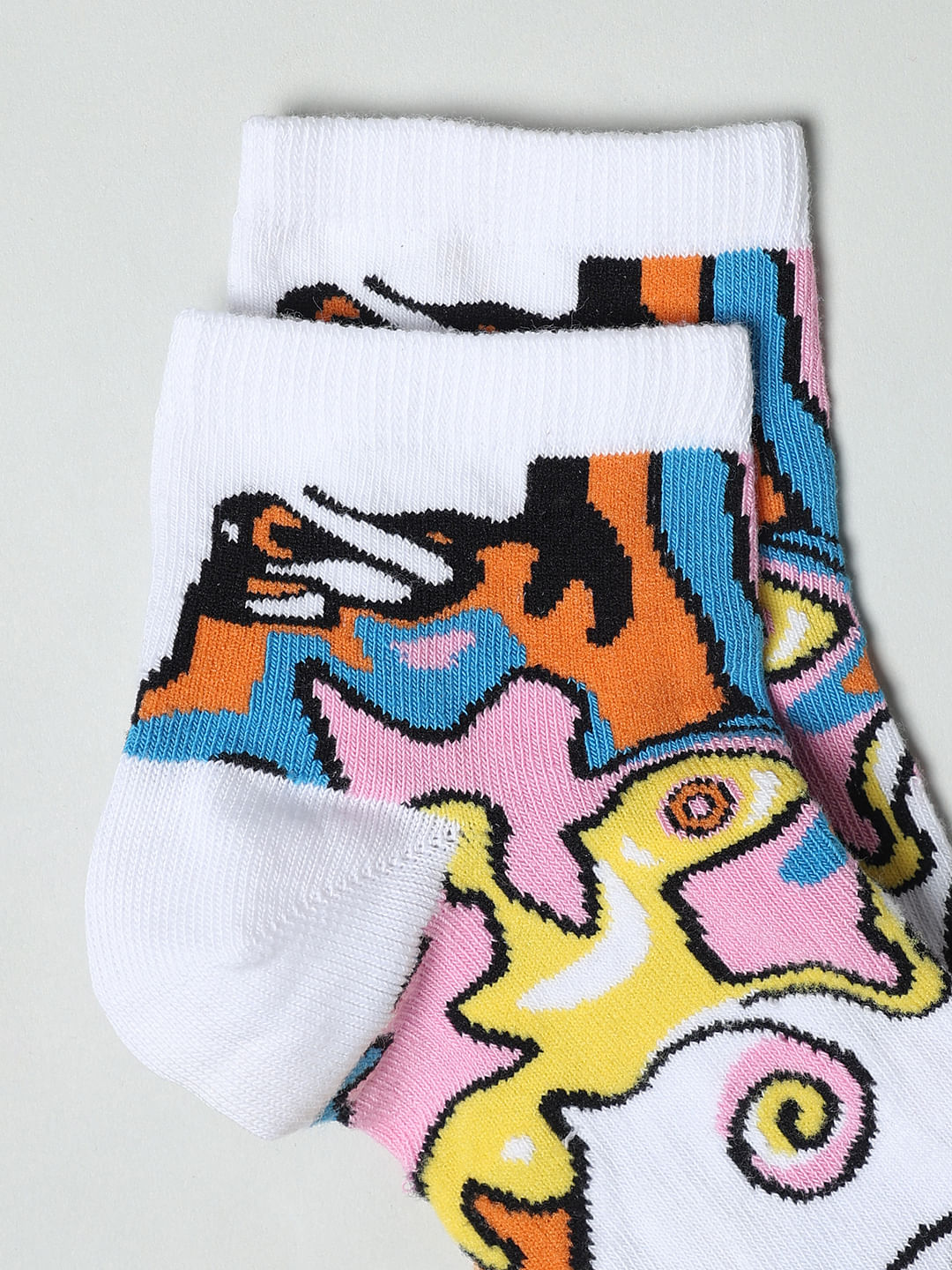 Pack Of 2 Abstract Print Socks