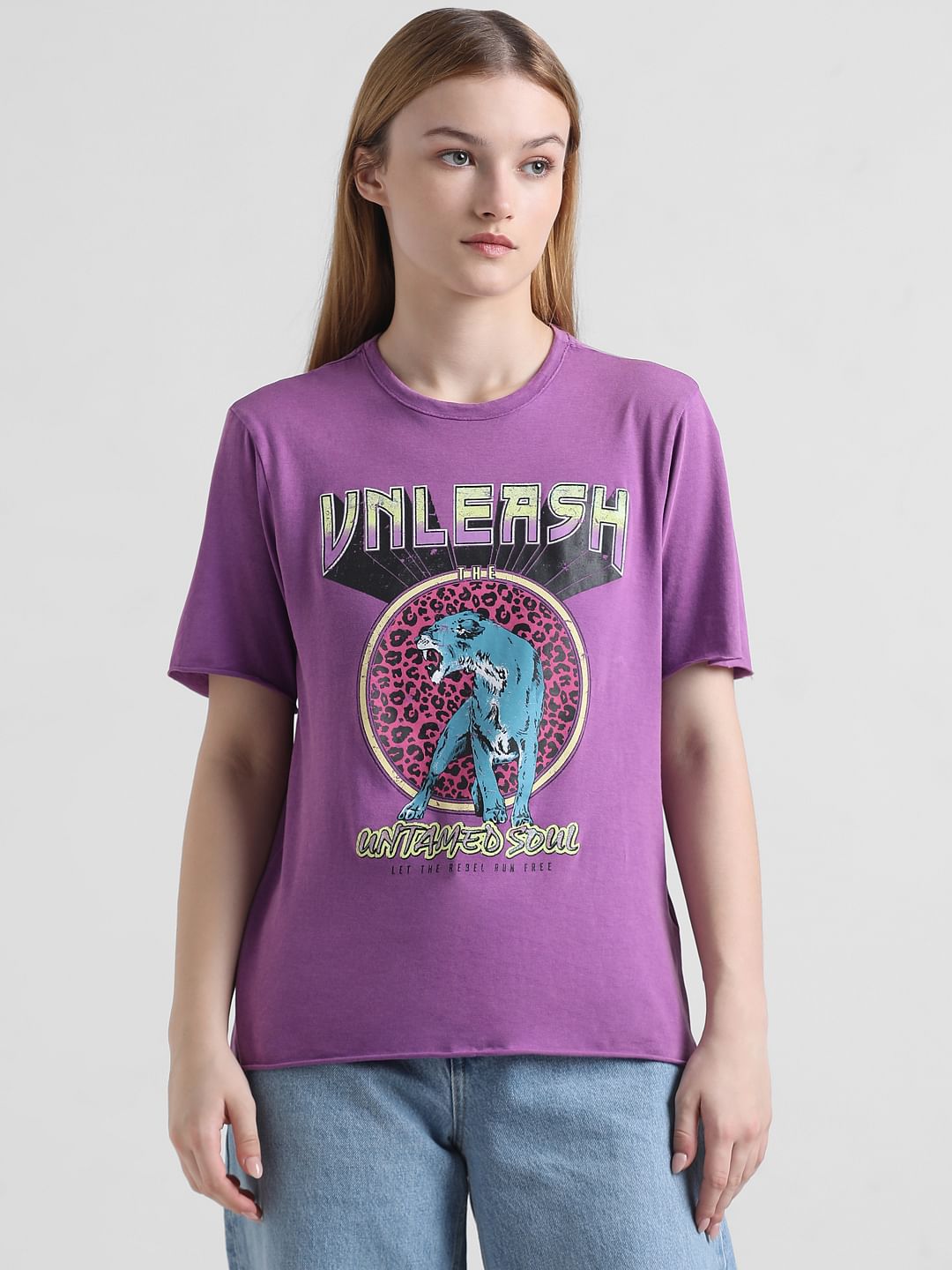 Lavender Graphic Print T-Shirt