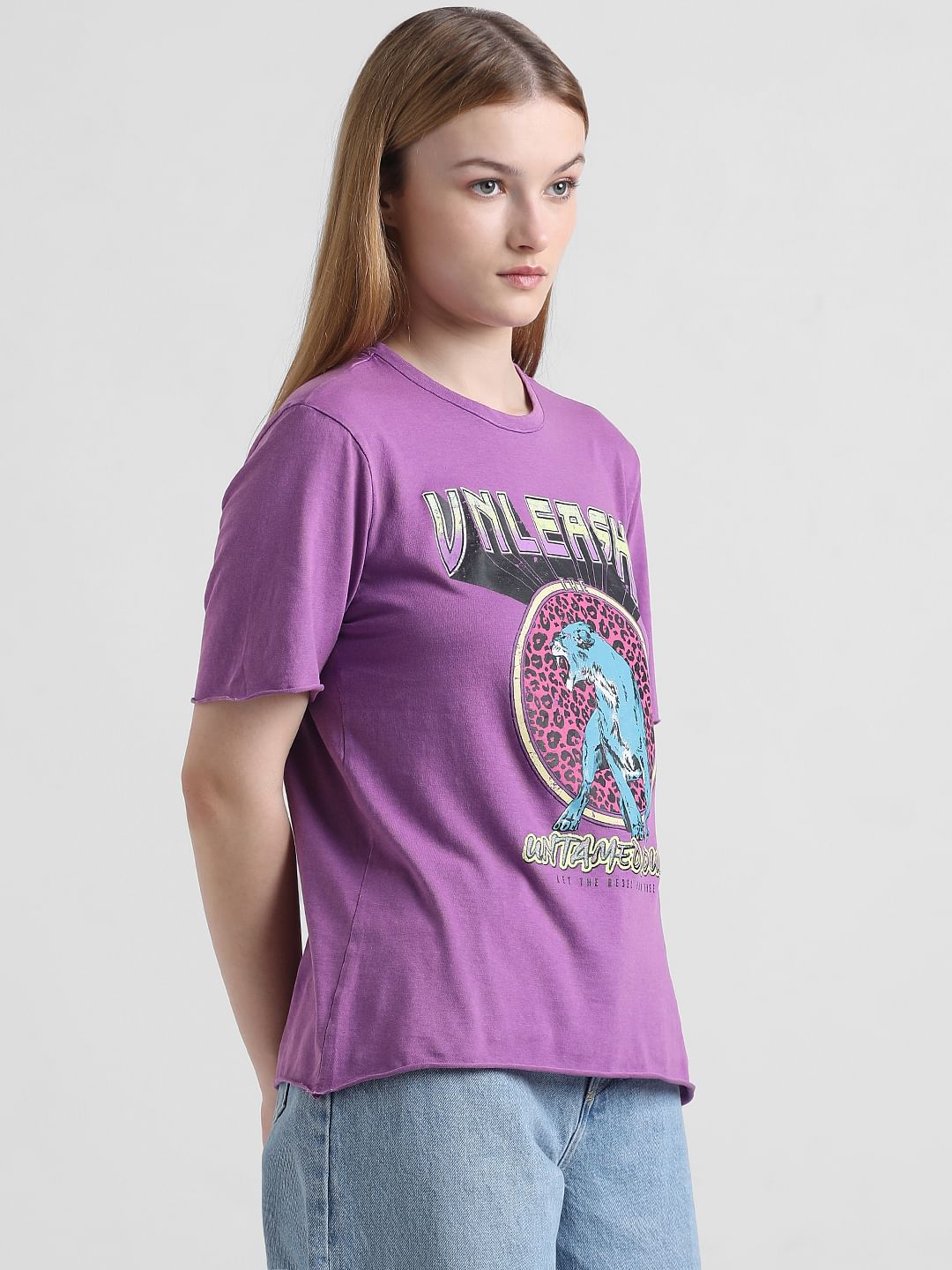 Lavender Graphic Print T-Shirt