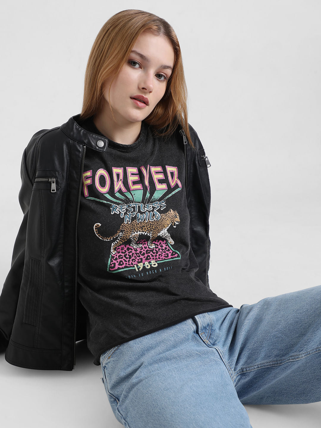 Black Graphic Print T-Shirt