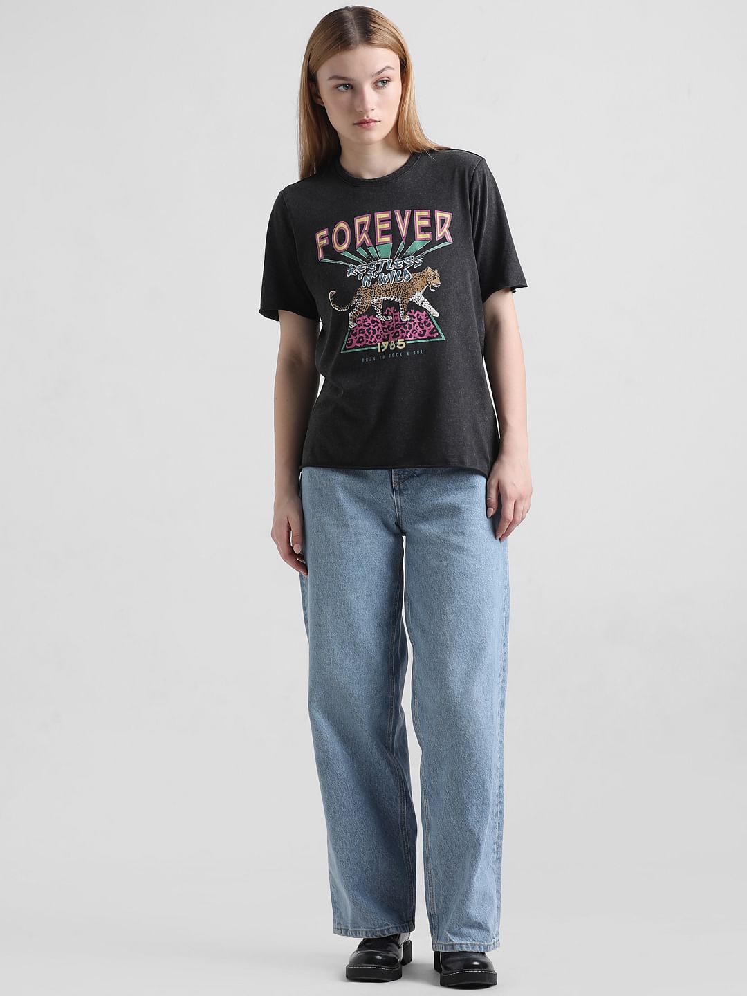 Black Graphic Print T-Shirt