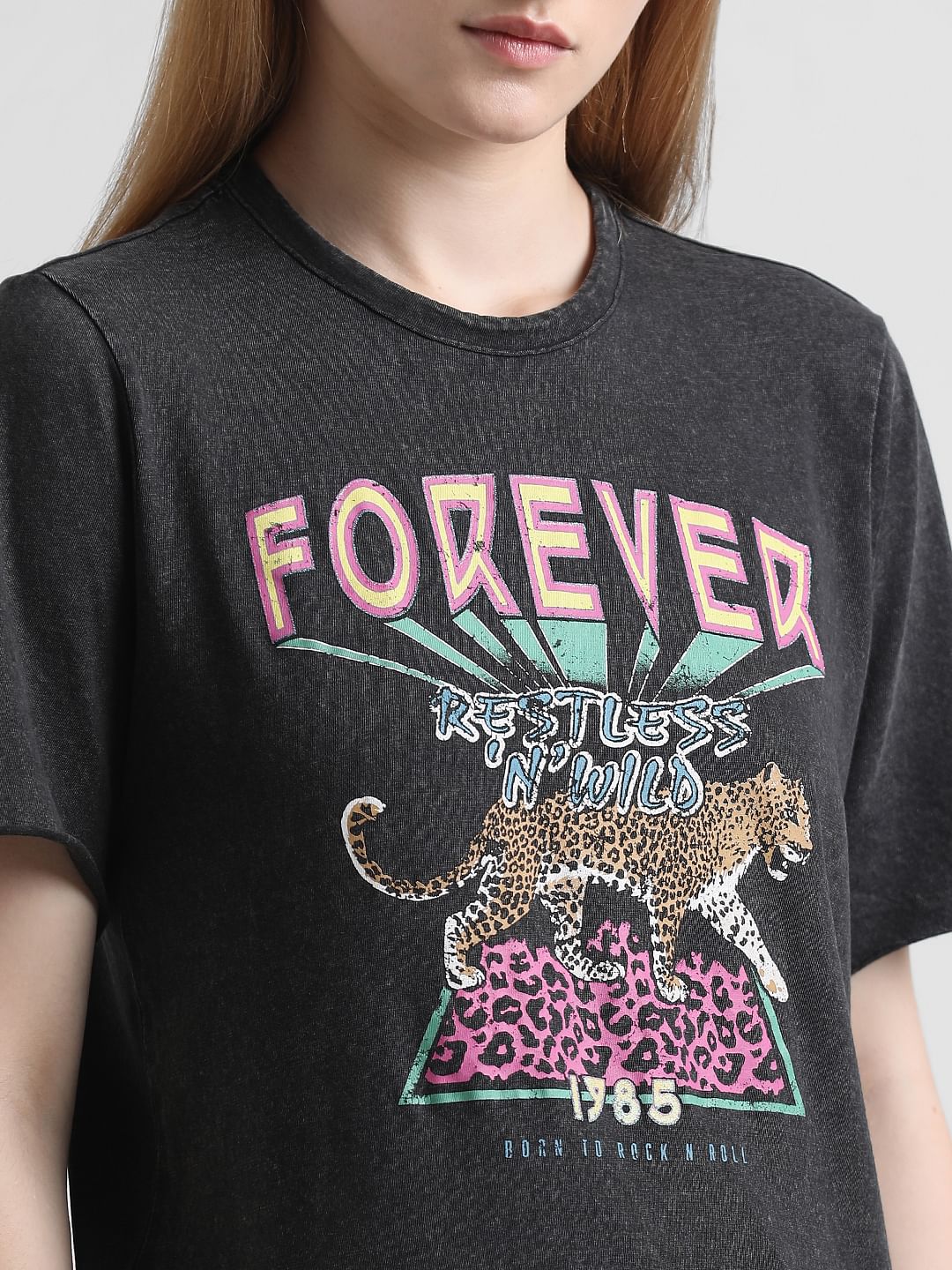 Black Graphic Print T-Shirt