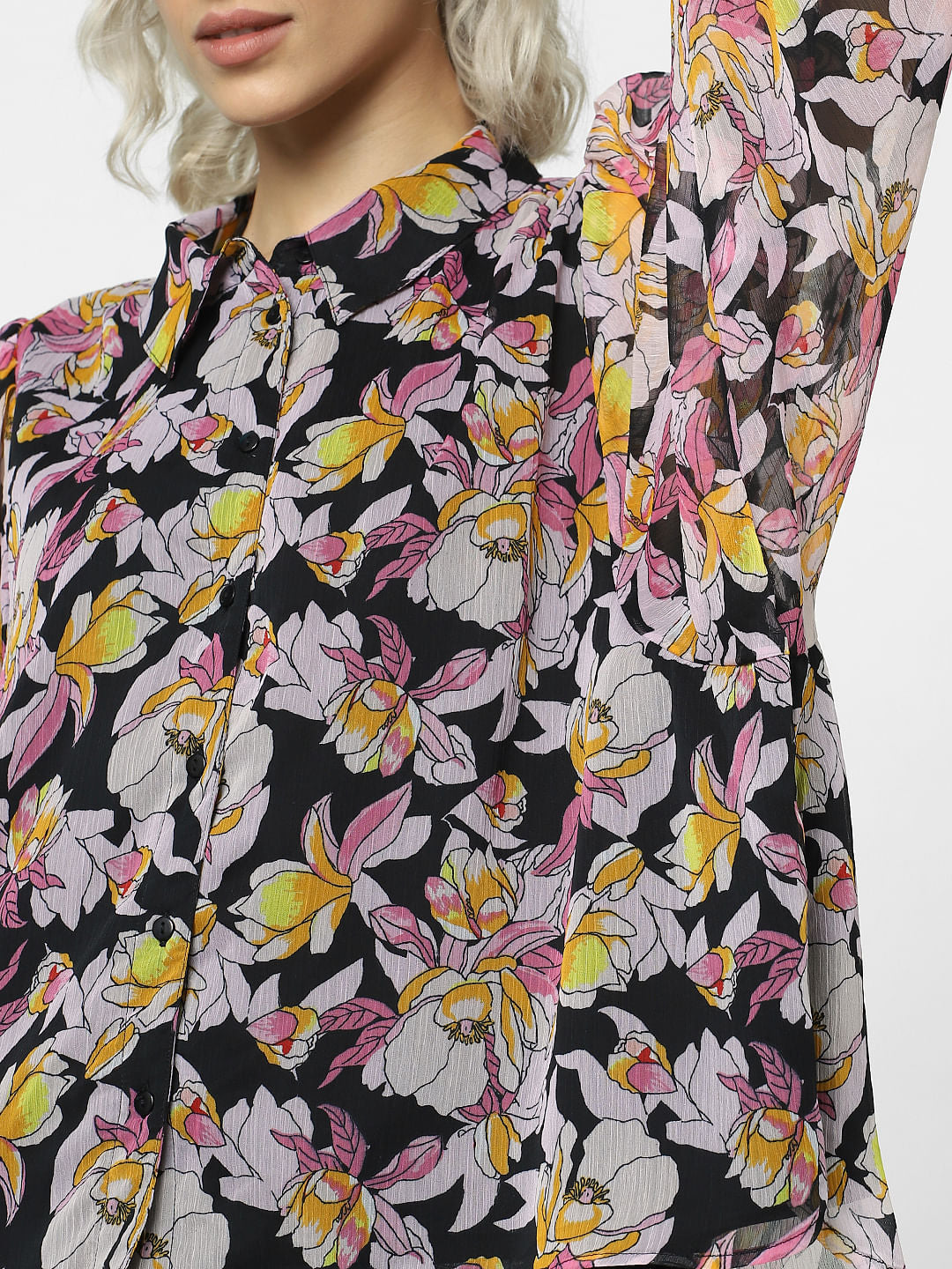 Black Floral Print Shirt