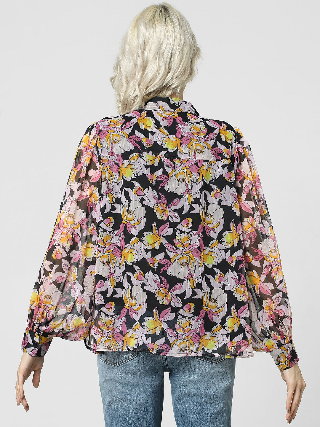 Black Floral Print Shirt
