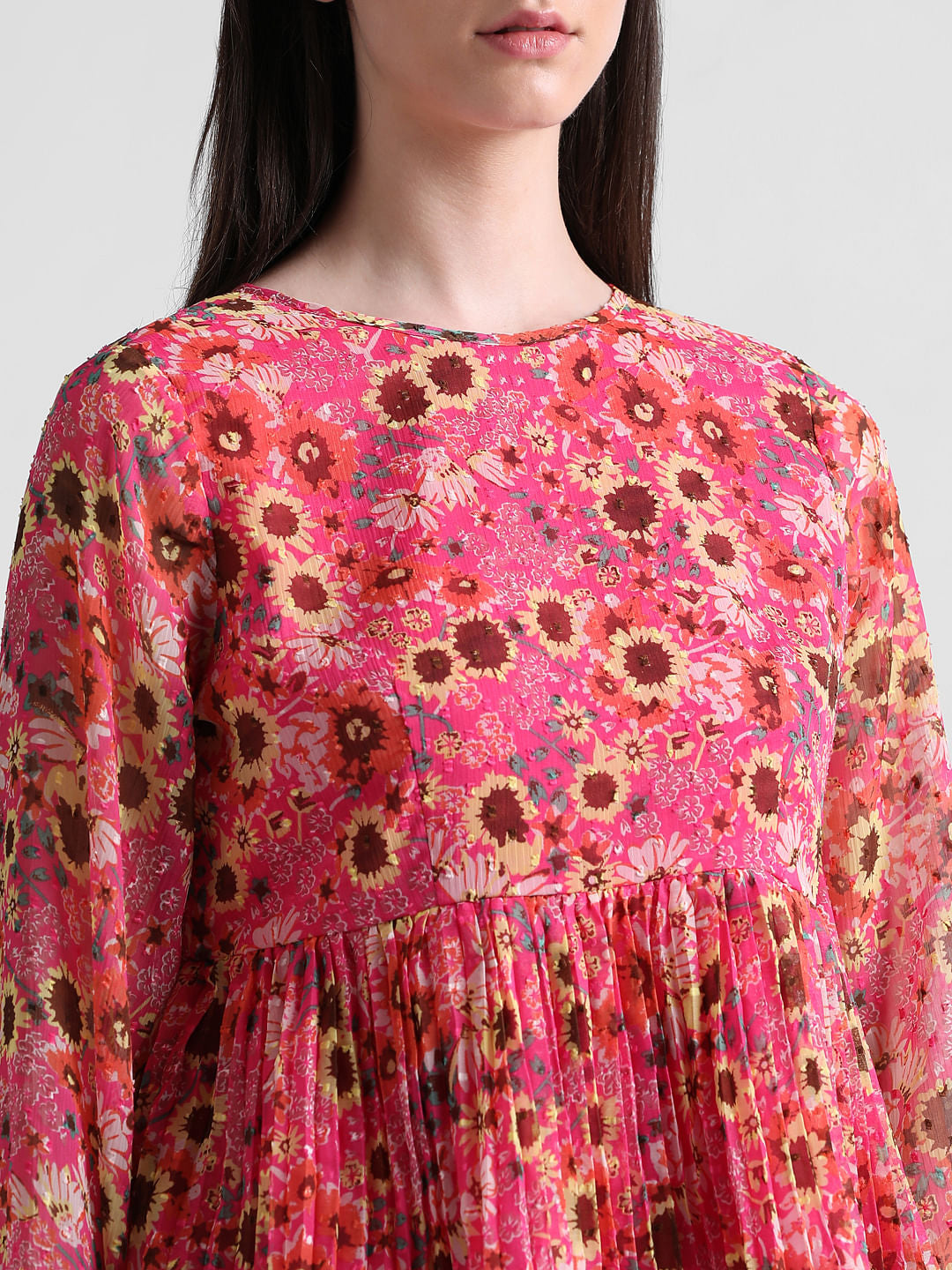 Red Floral Peplum Top