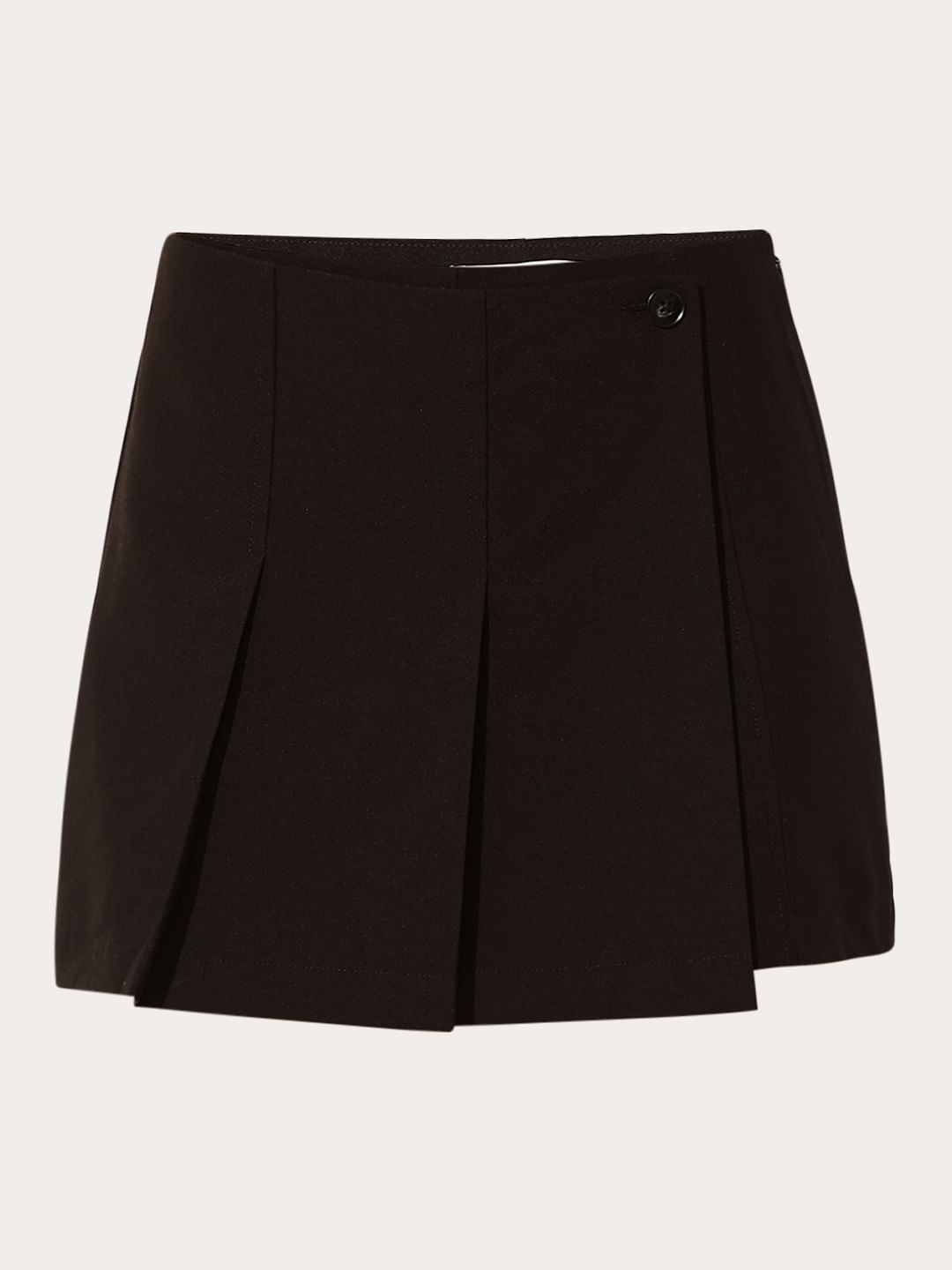 Black High Rise Pleated Skorts