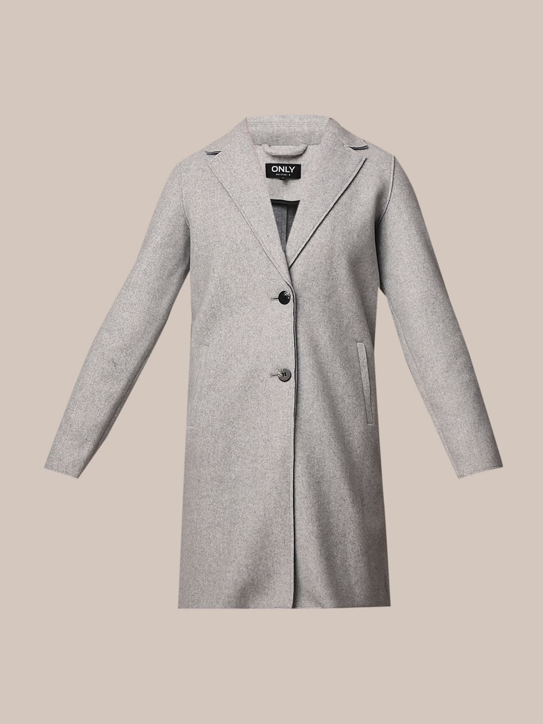 Light Grey Wool Long Coat