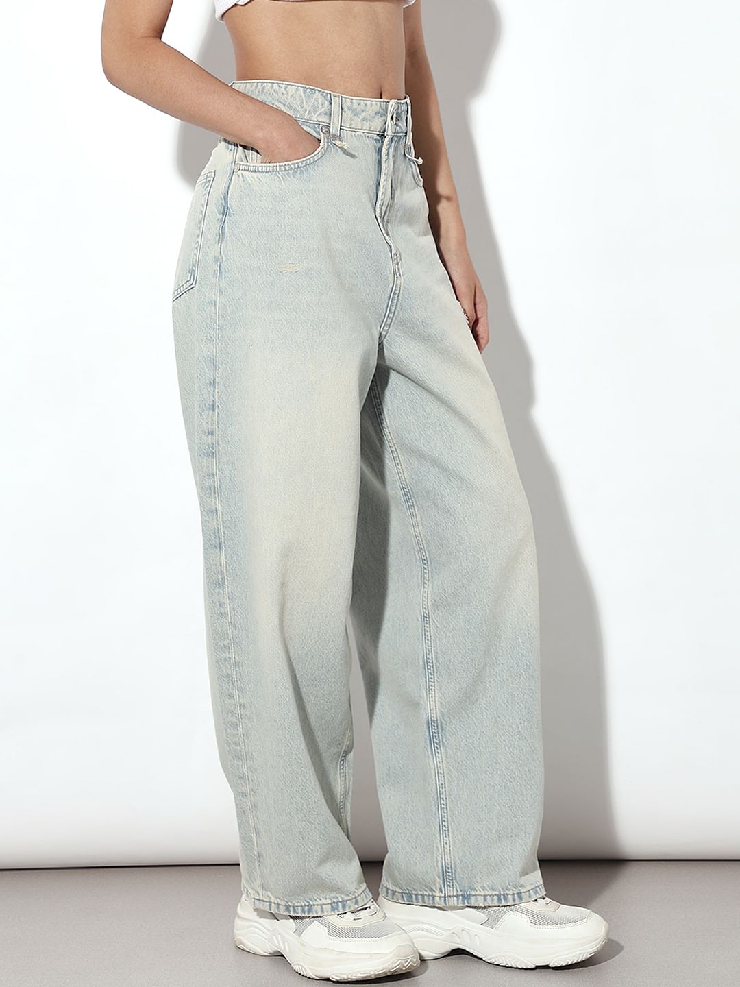 Light Blue Light Wash Baggy Jeans