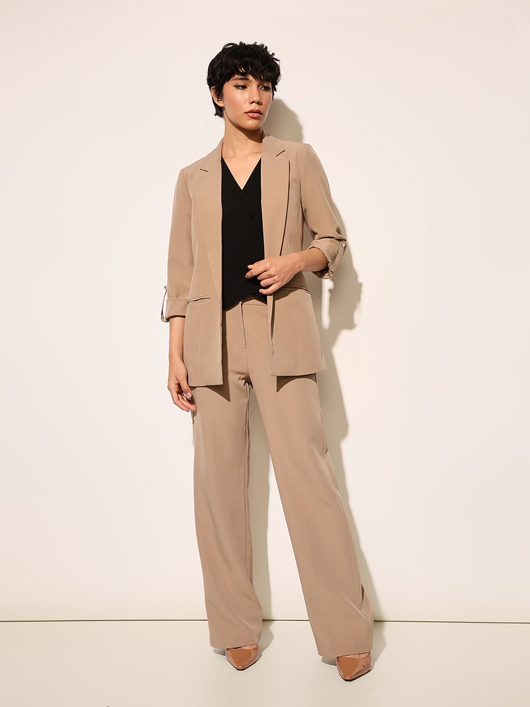 Tan Tailored Fit Co-Ord Set Blazer